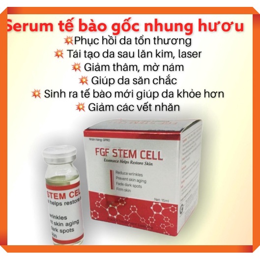 Serum Dưỡng Tế Bào Gốc Nhung Hươu FGF STEM CELL 15ml Tái Tạo Da , Mờ Thâm ,Săn Chắc Da