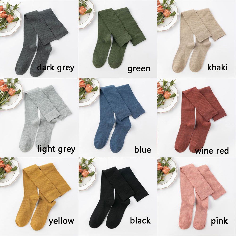 Vớ ống dài qua gối màu trơn kẻ sọc gợi cảm thời trang xuân thu MIHAN1 cho nữ