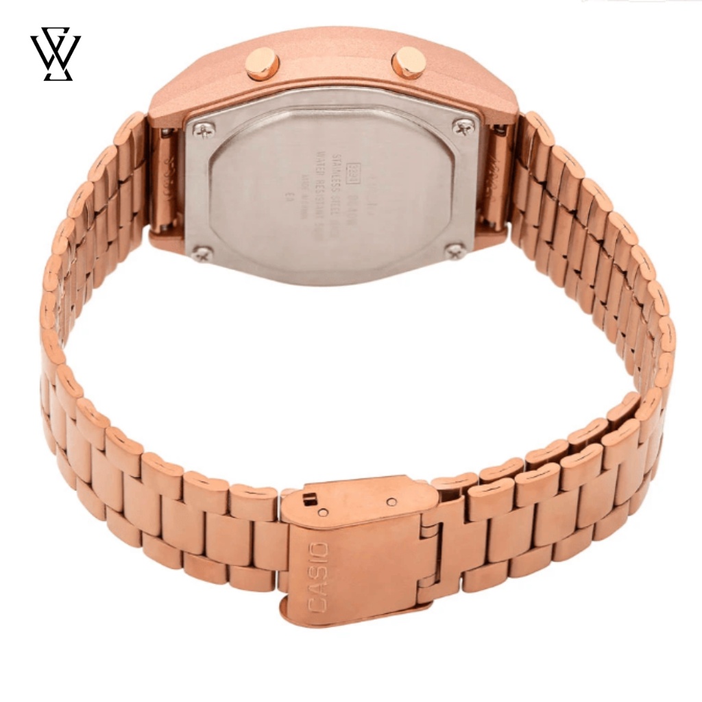 Đồng Hồ Điện Tử Nữ Casio WATCHSTORE B640WCG-5DF, Mặt Kính Nhựa 35mm, Dây Kim Loại, Vỏ Nhựa Cao Cấp