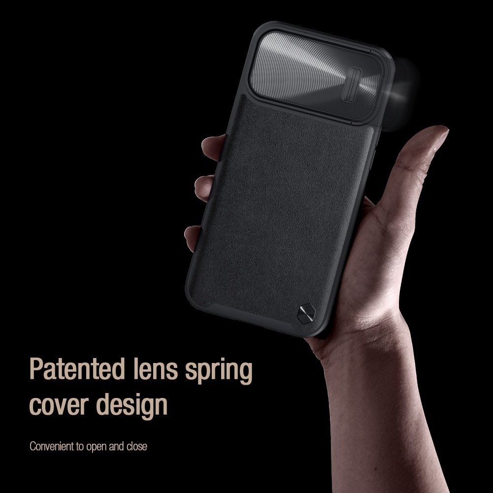 Ốp Điện Thoại Nillkin Bằng Da Chống Sốc Có Nắp Trượt Bảo Vệ Camera Cho iPhone 14 Pro Max