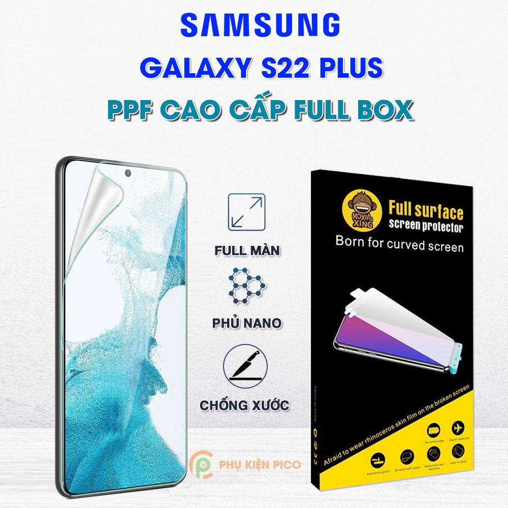 Dán màn hình Samsung S22 Plus full màn hình trong suốt PPF chính hãng Moxiao Xing - Dán dẻo Samsung Galaxy S22 Plus