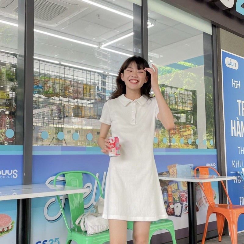Sibling House - Đầm polo thun dáng suông ngắn tay Polo dress | BigBuy360 - bigbuy360.vn