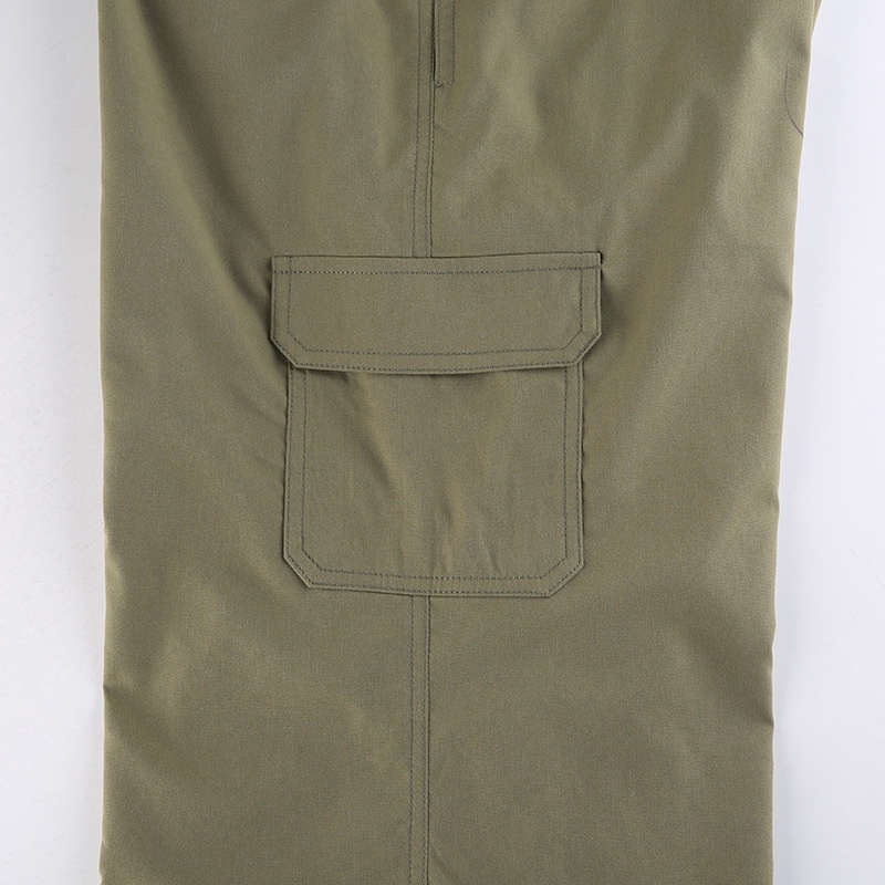 Quần Ống Rộng Lưng Cao Dây Rút Phong Cách Đường Phố D0324