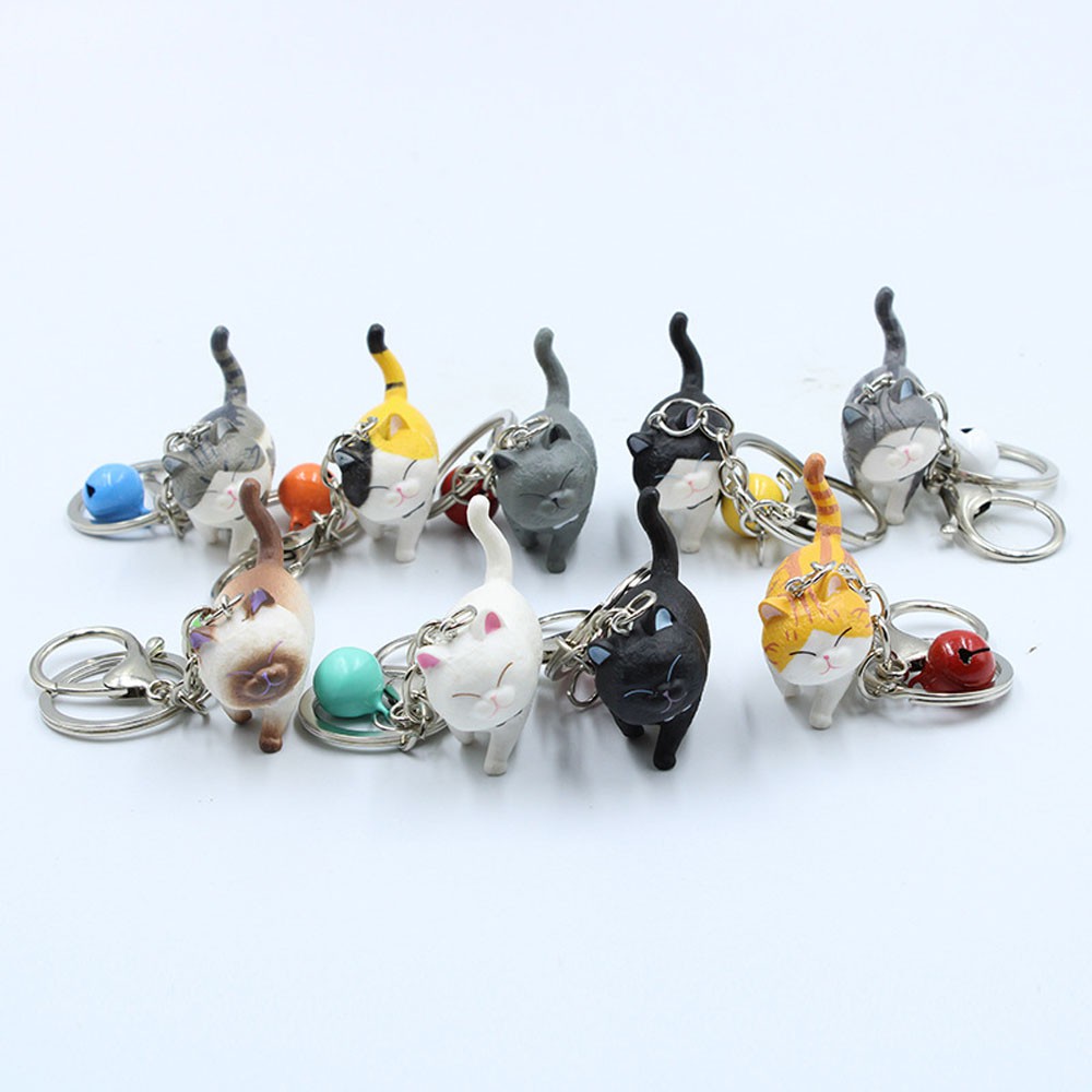 CHARMS Móc Khóa Đôi Hình Mèo Xinh Xắn