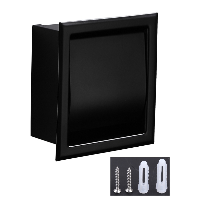 Giá Đỡ Cuộn Giấy Vệ Sinh Gắn Tường Bằng Thép Không Gỉ Màu Đen Tiện Lợi Dành Cho Phòng Tắm