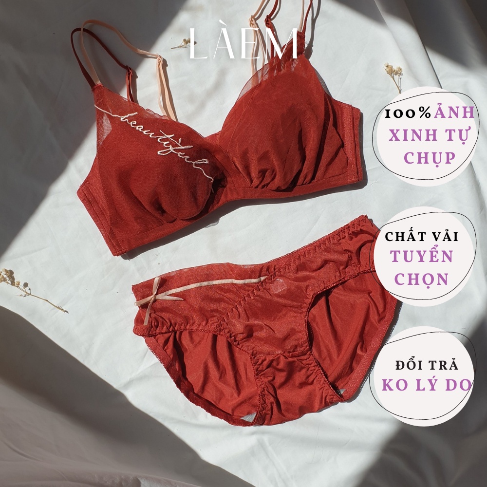 Bộ đồ lót nâng ngực đệm mỏng không gọng Cherry By LAEM