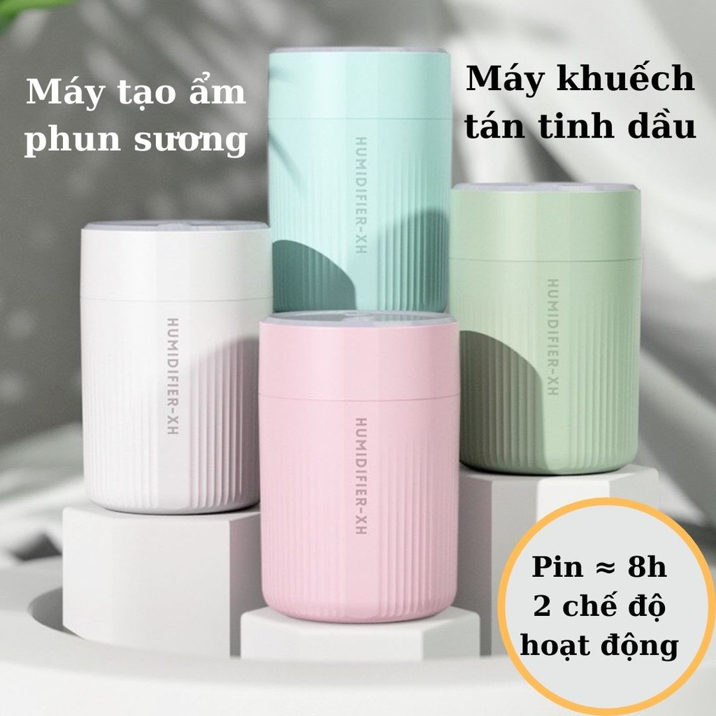 Máy khuếch tán tinh dầu phun sương tạo ẩm có pin 1200 hoạt động 8 tiếng liên tục - NHome.official