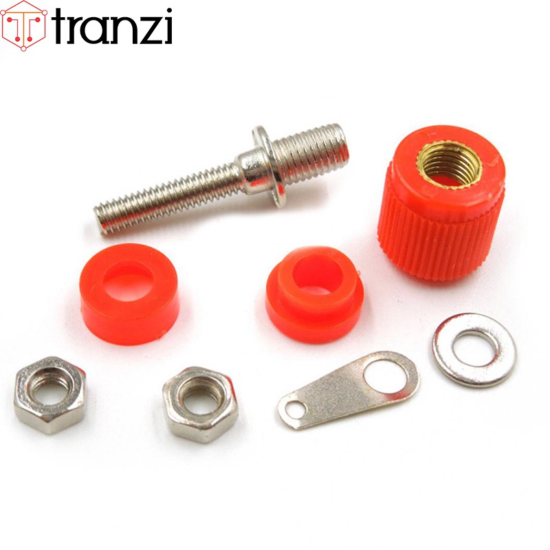 Giắc bắp chuối cái 4mm đỏ JS-910B - túi 10 cái