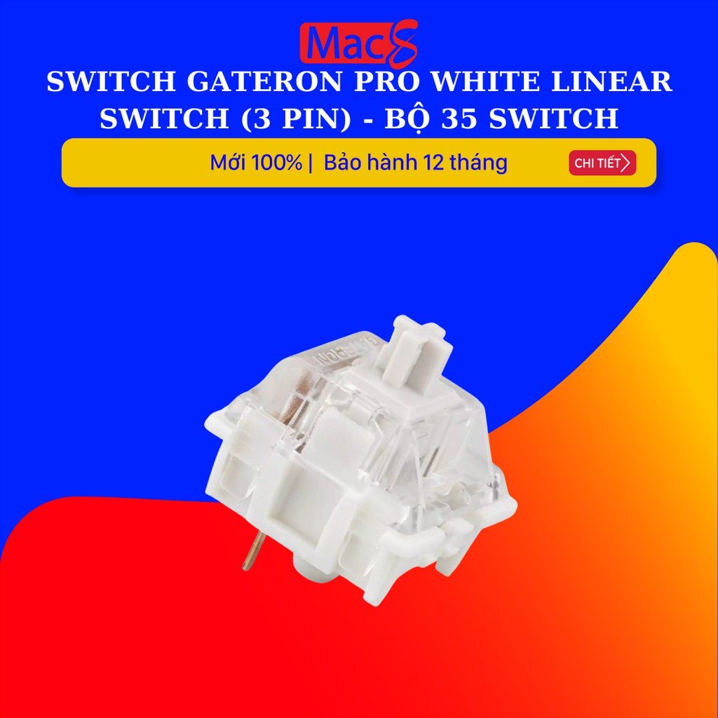 [Mã SKAMSALE03 giảm 10% đơn 200k] Bộ switch dành cho bàn phím cơ Gateron Pro White Linear Switch (3 pin) - bộ 35 Switch