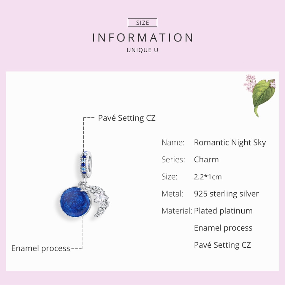 Hạt xỏ vòng đeo tay Bamoer BSC331 bạc 925 phong cách thời trang DIY