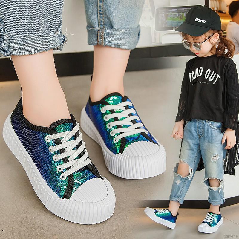 Giày Sneaker Đính Kim Sa Lấp Lánh Cho Bé