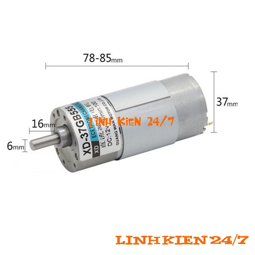 Động Cơ Giảm Tốc Trục D 37GB555 500RPM