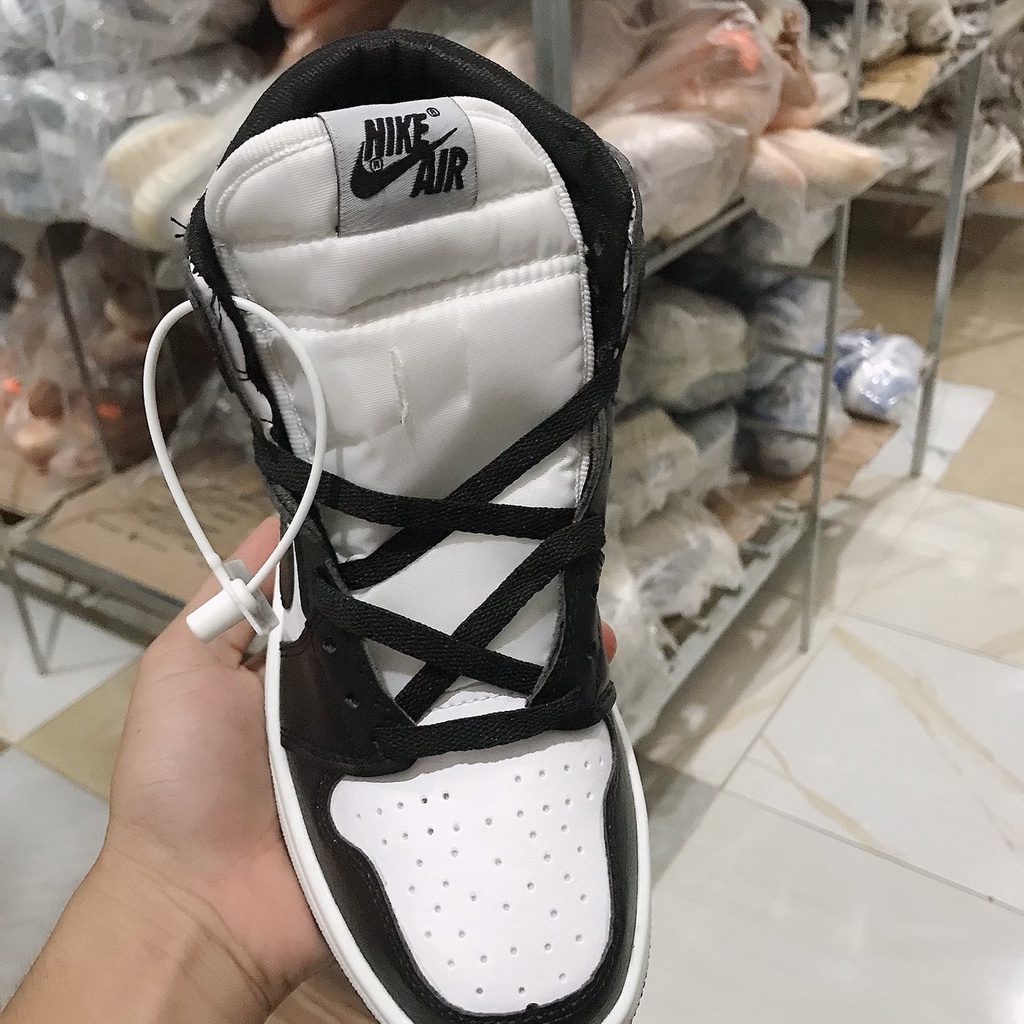 Giày thể thao air jordan panda đen trắng cổ cao hàngcao cấp HOT TRENT 2021