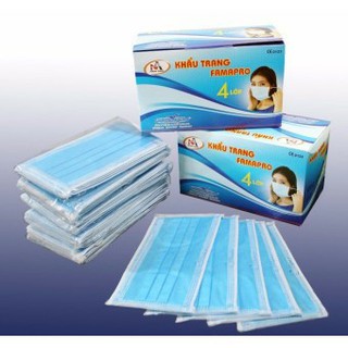 Hộp 50 Cái Khẩu Trang Y Tế 4 Lớp  Màu Xanh Cao Cấp (Chính Hãng)