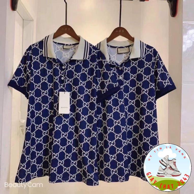 Áo thun polo gucci cổ bẻ Unisex tay lỡ phom rộng , Áo phông FreeSize