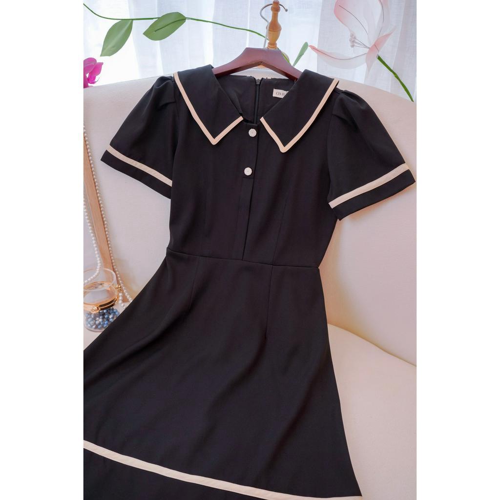Đầm công sở cổ sơ mi viền trẻ trung Edna C115 CIN HOUSE