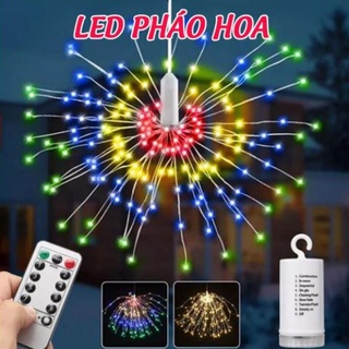 Đèn led pháo hoa có điều khiển trang trí ngày tết chùm 33 dây, 8 hiệu ứng nháy l Chùm đèn led pháo bông nhiều màu