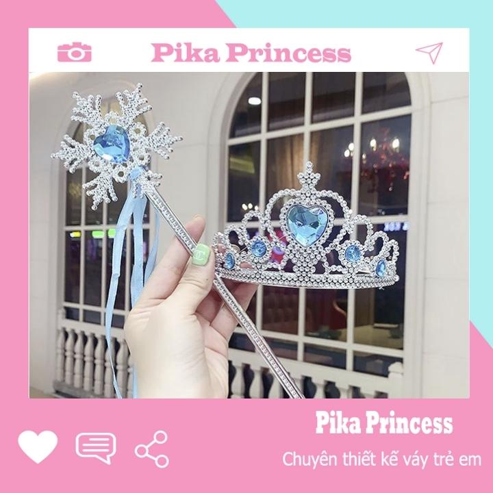 Phụ kiện hóa trang Elsa cho bé gái xinh xắn 2-3 chi tiết Gậy thần+Vương miệng+Tóc Hà Nội