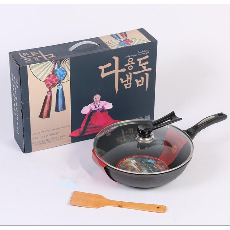 Chảo Hàn Quốc Coopia chống dính siêu bền có nắp kính size 32cm_ dùng cho mọi loại bếp từ ❖CHẢO COOPIA BẾP TỪ❖