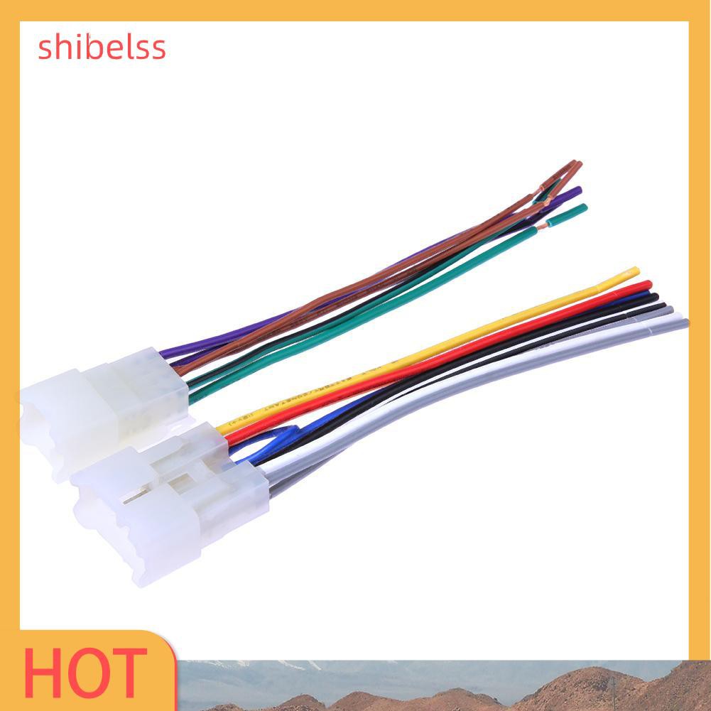 （ʚshibelss）2pcs Stereo CD Player Radio Wiring Harness Wire Adapter Plugs for Toyota