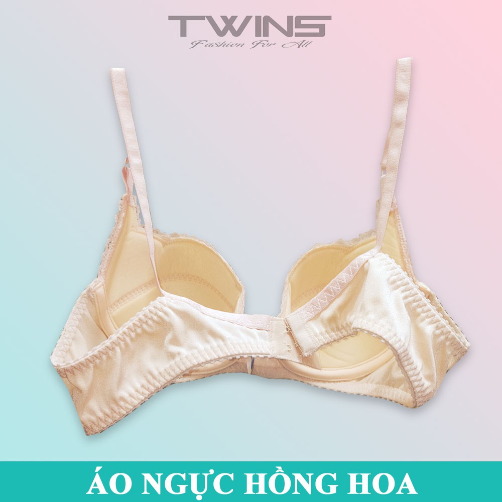 Áo ngực nữ ren nâng ngực Hồng Hoa có gọng mút vừa cúp xéo nguyên ngực bigsize