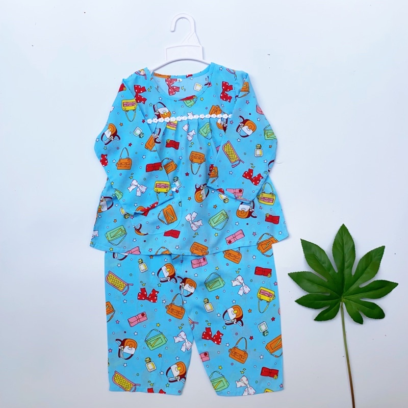 Đồ ngủ cho bé gái, bộ tole lanh bé gái dài tay 8-26kg thoáng mát ít nhăn, đường may kĩ - Pigbabystore