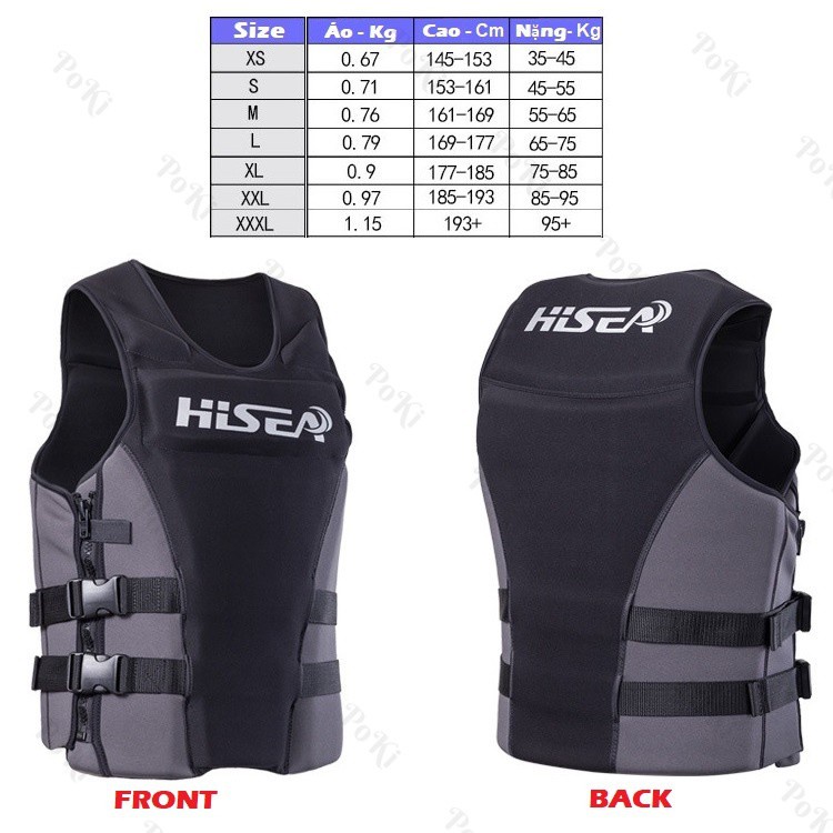 Áo phao bơi cứu hộ HISEA - S, chuyên dùng cho các môn thể thao mạo hiểm, đặt tiêu chuẩn EU cao cấp - POKI