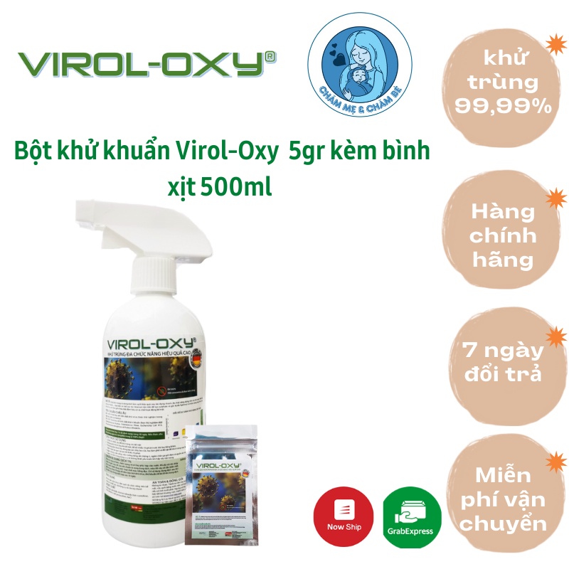 Dung dịch khử khuẩn, sát khuẩn Virol-Oxy, Đức - Chai xịt 500ml - Không mùi, an toàn