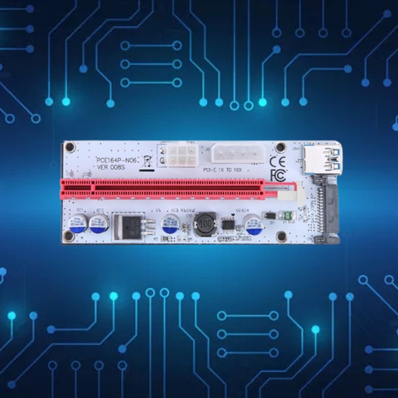 Card Mở Rộng PCI-E 1X Sang 16X 4Pin 6Pin Cho Đèn LED US