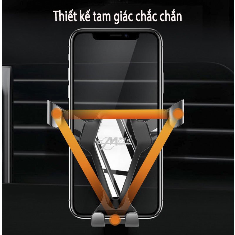 Giá đỡ điện thoại trên ô tô gương đen bạc tinh tế MCZB có đầu kẹp và đế hút chân không cao cấp sang trọng | BigBuy360 - bigbuy360.vn