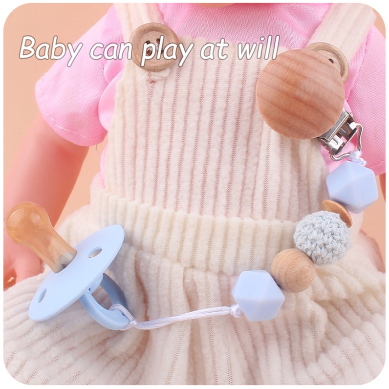 Núm Ti Giả Bằng Silicone Không BPA Thoải Mái Có Chuỗi Kẹp Tiện Lợi Dành Cho Em Bé