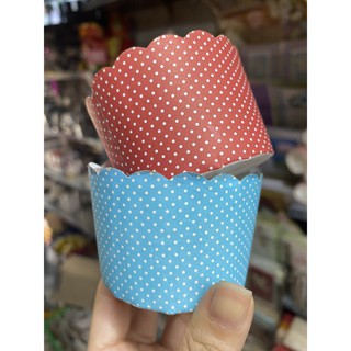 (SALE OFF) 100 cái cốc cupcake chấm bi đáy 5.9cm dùng để đựng bánh cupcake muffin các loại