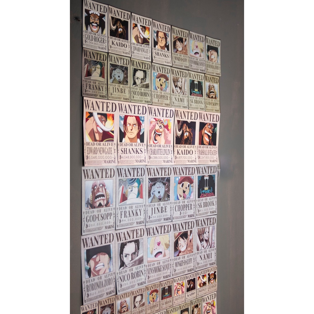 Bộ 10 Poster lệnh truy nã Băng Mũ Rơm Luffy One Piece (Hình có keo dán, chất lượng ảnh Full HD mới 2020) | AoThunGameVn