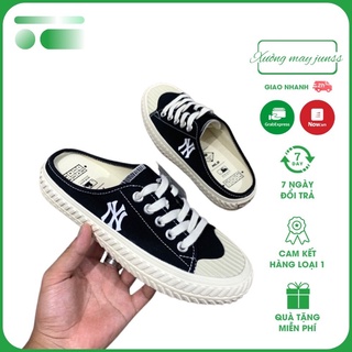 Giày thể thao nữ thêu chữ N, sục nữ đế cao 3cm, giày sục hở gót, đủ size 35-39