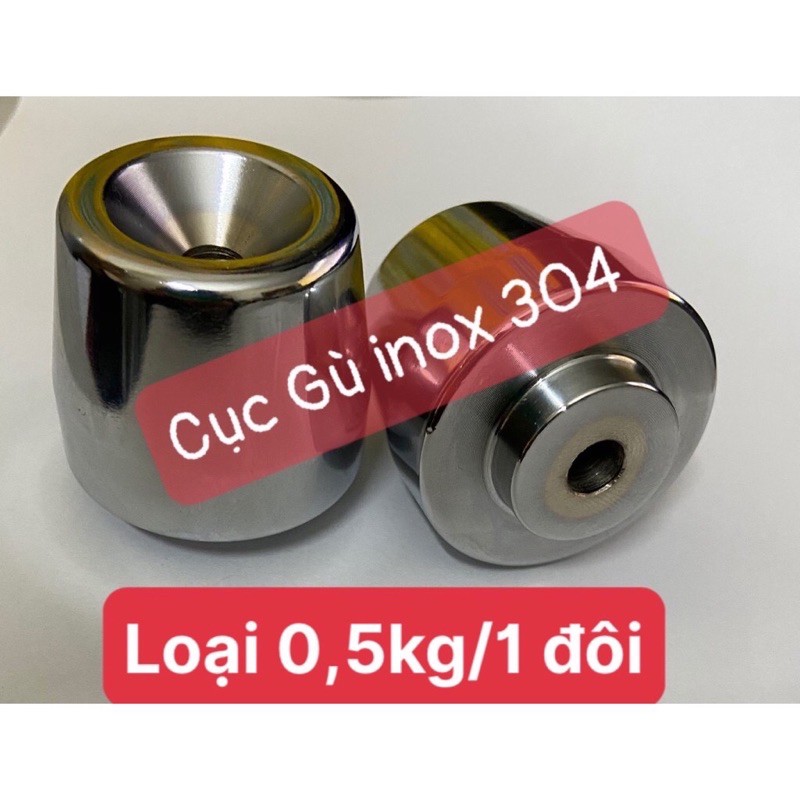 Cục gù tay lái - đối trọng inox 304 sịn loại 0,5kg/1 đôi