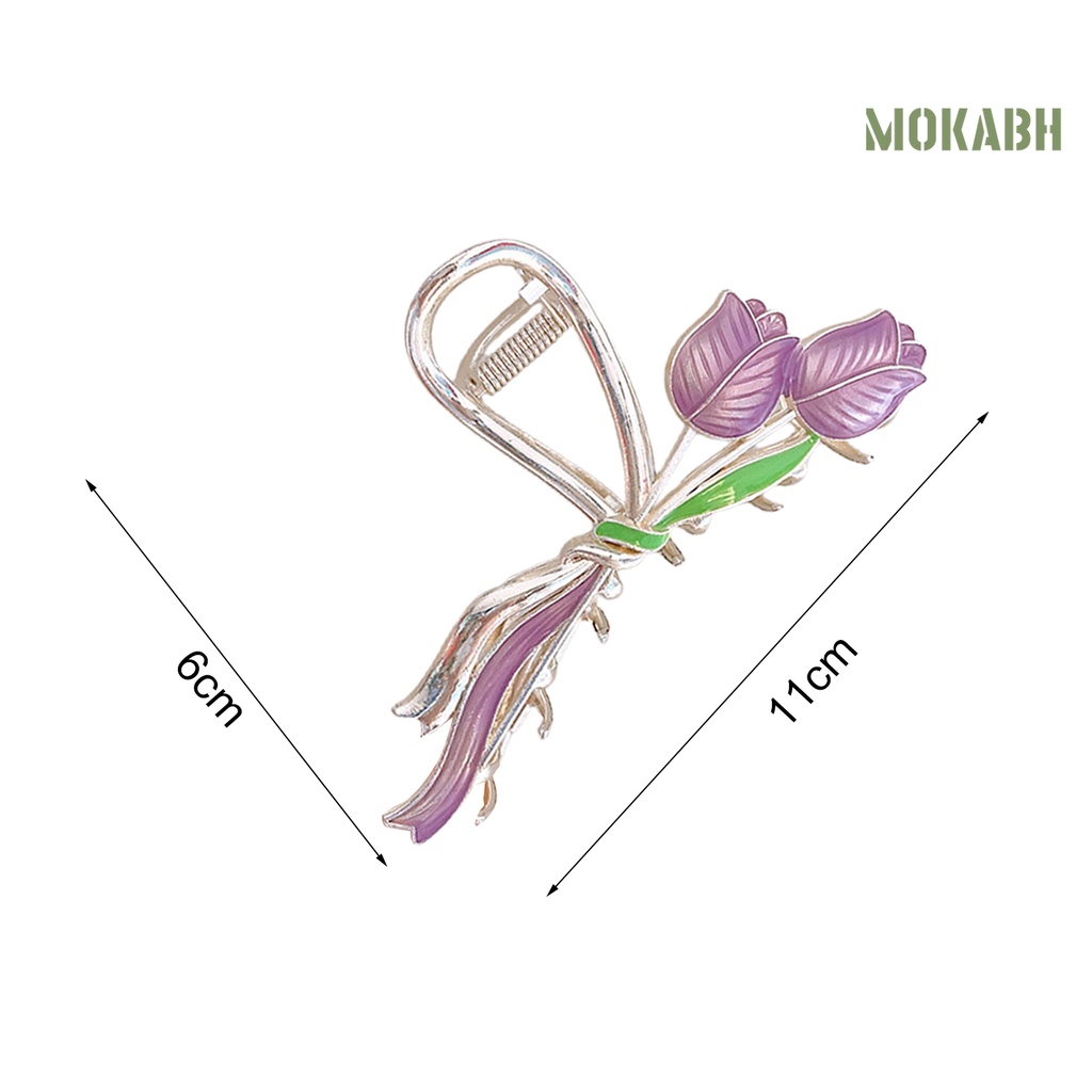 < Kẹp Tóc Càng Cua Hoa Tulip Viền Mịn Sang Trọng Cao Cấp Phong Cách Ngọt Ngào Tươi Mới Cho Nữ