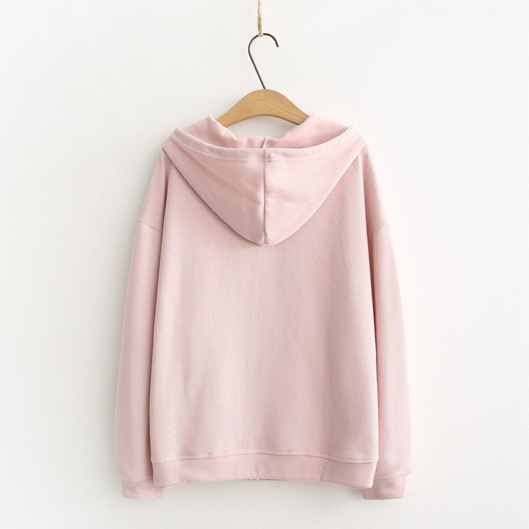 Áo Sweater Cotton tay dài màu sắc đơn giản cho bé gái