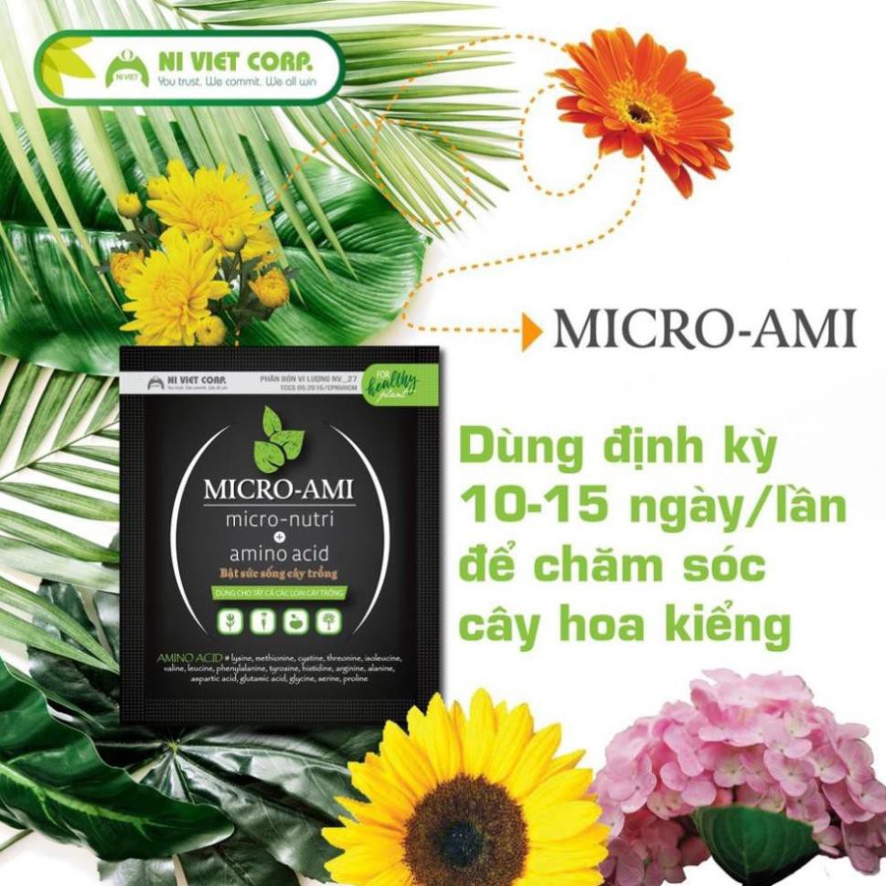 MICRO-AMI Phân Bón Hỗn Hợp Vi Lượng Chelate & Amino Acid Giúp Phục Hồi Đất, Cây Vươn Đọt, Phát Chồi, Bung Hoa, Ngọt Quả