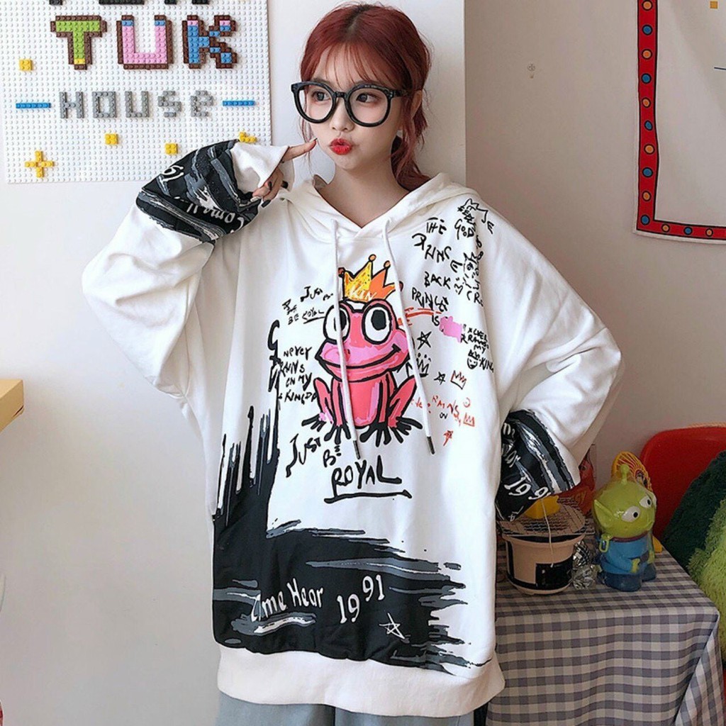 Áo khoác, áo hoodie unisex nam nữ nỉ ngoại form rộng hoàng tử ếch siêu dễ thươngl năng động thời trang học đường | BigBuy360 - bigbuy360.vn