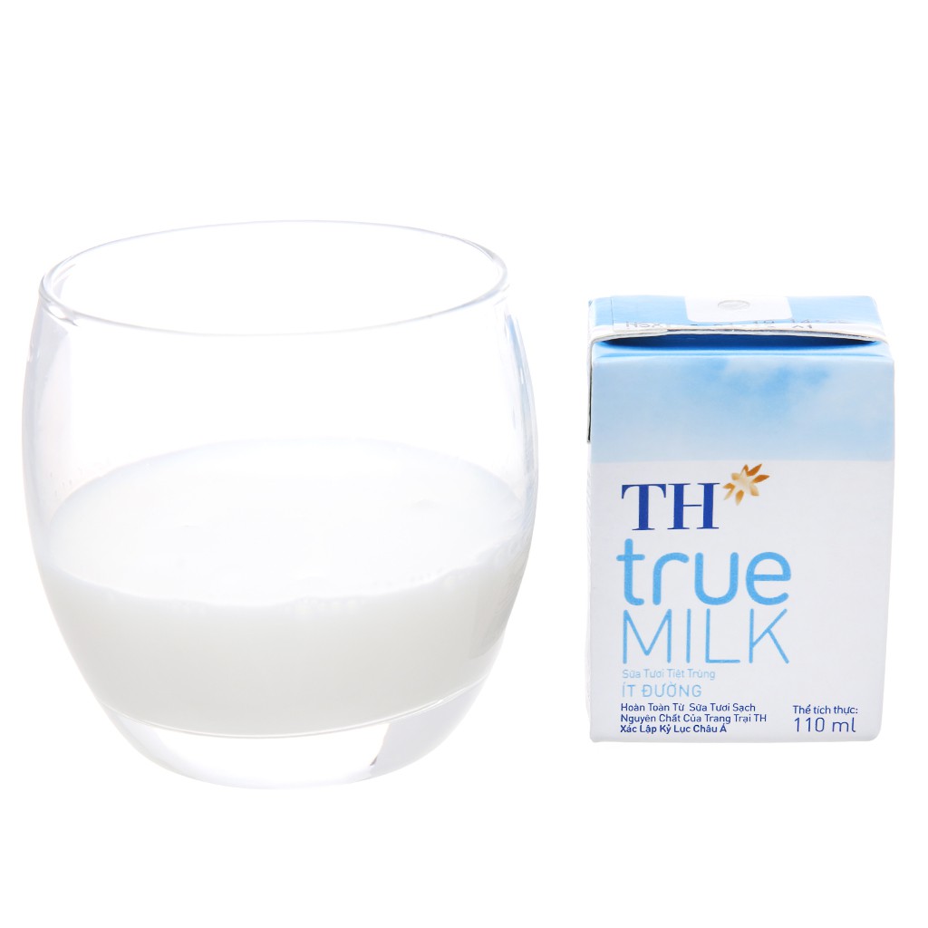 Lốc 4 Hộp 110ml Sữa Tươi TH True Milk Ít Đường/ CÓ ĐƯỜNG