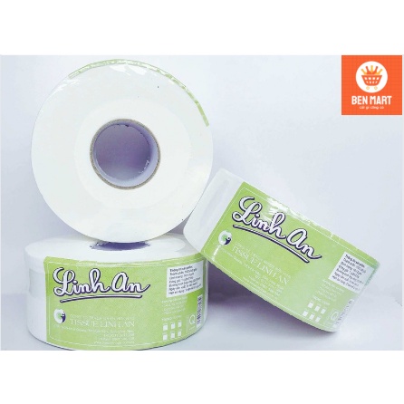 (Bán lỗ xin 5⭐) Giấy vệ sinh Tissue Linh An công nghiệp cuộn to 💥FREESHIP💥 cuộn lô 3 lớp 700g, mềm mịn xịn