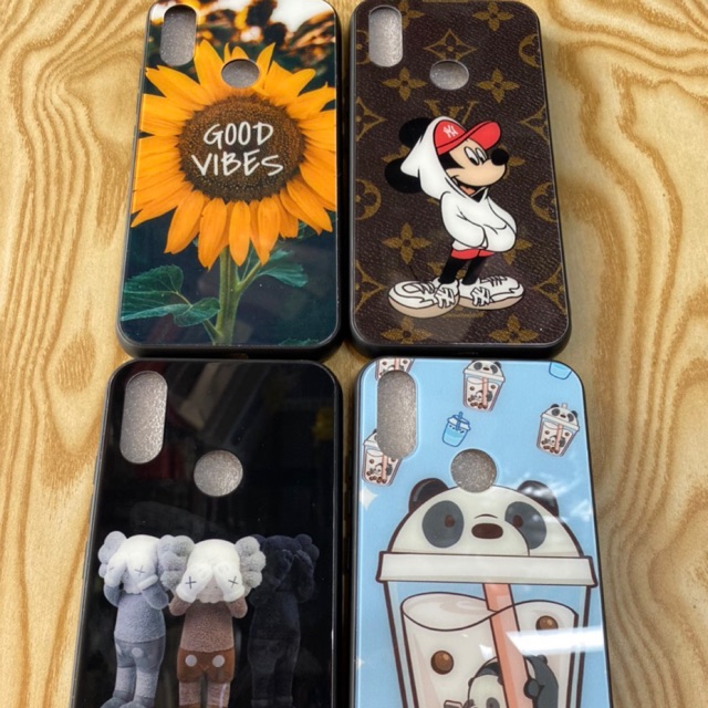 Ốp lưng Vsmart Joy 2 plus viền dẻo lưng kính in hình cute