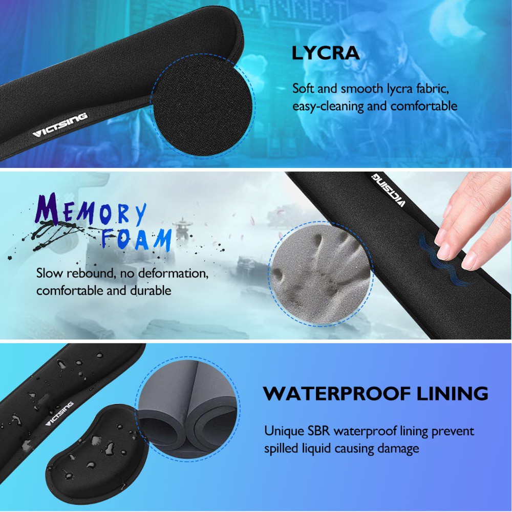 VICTSING Miếng Đệm Cổ Tay Chống Trượt Cho Bàn Phím Và Chuột Máy Tính 40cm | BigBuy360 - bigbuy360.vn
