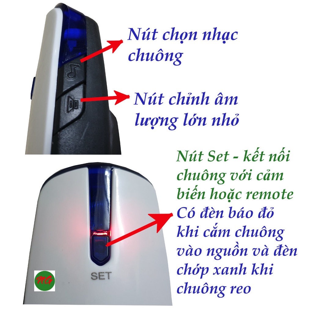 Chuông báo khách báo trộm Kawasan I618A - hồng ngoại cảm ứng chuyển động - có 6 phân loại