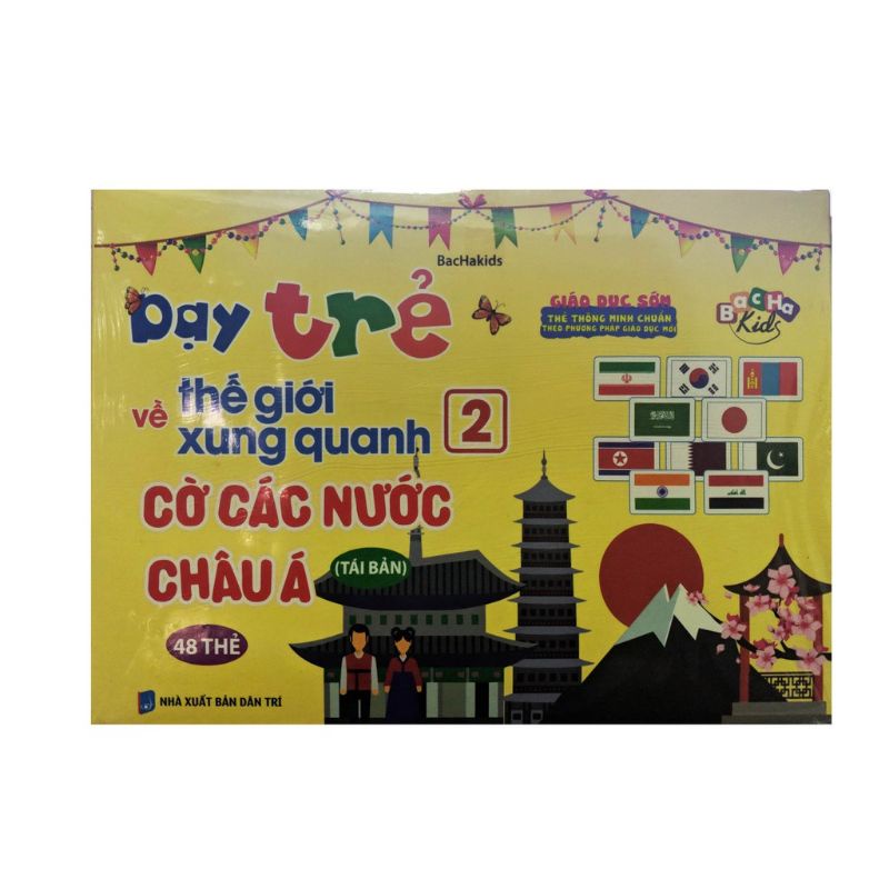 Flashcard dạy trẻ về thế giới xung quanh 2 - Cờ các nước châu Á