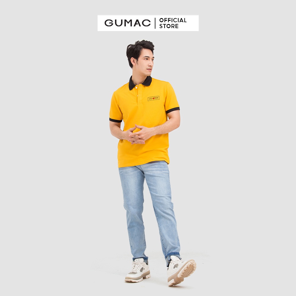 [Mã WABRGUM giảm 10% tối đa 30K đơn 99K] Áo thun nam polo thêu trái tim GUMAC tay ngắn thun cá sấu ATNB5101