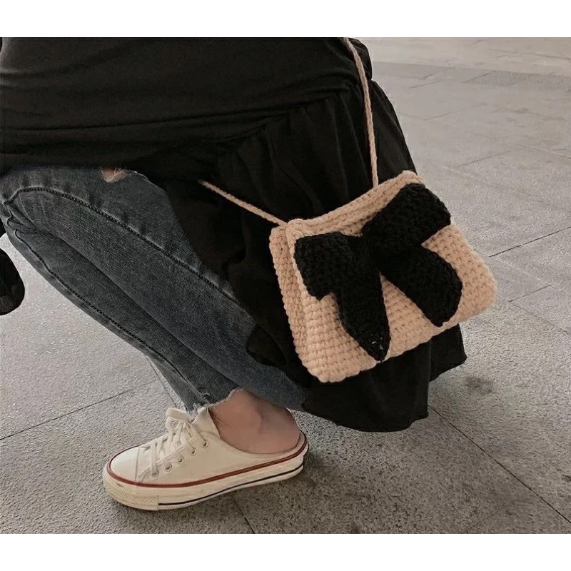 TÚI NƠ LEN ĐEO VAI /ĐEO CHÉO