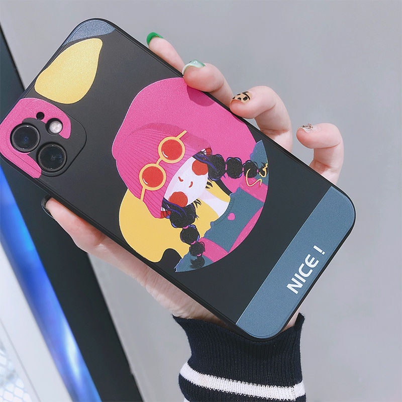Ốp Điện Thoại TPU Silicon Hình Cô Gái Cho iPhone 13 Pro Max 11 12 Mini X XR XS Max SE 2020 2022 6 6S 7 8 Plus
