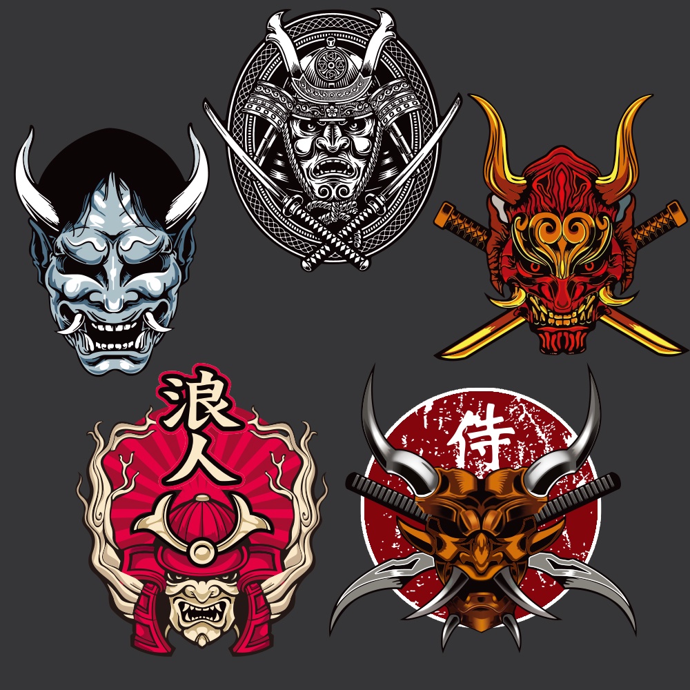 Miếng Dán Trang Trí Xe Ô Tô/Mô Tô Hình Samurai Nhật Bản Cá Tính