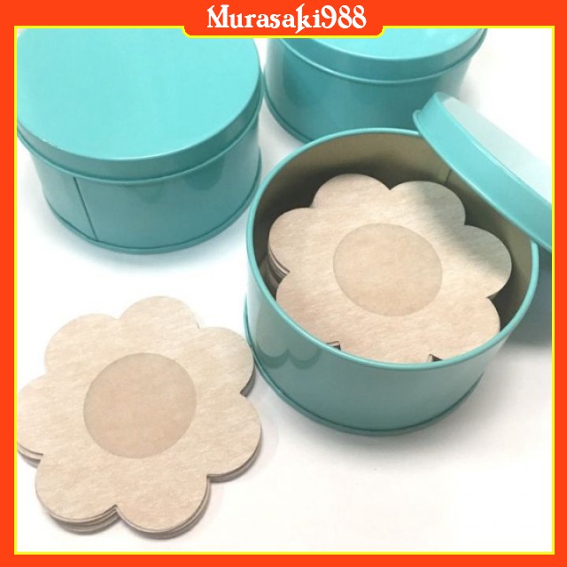 Miếng dán ngực - Hộp 30 đôi dán nhũ hoa giấy hình hoa mai